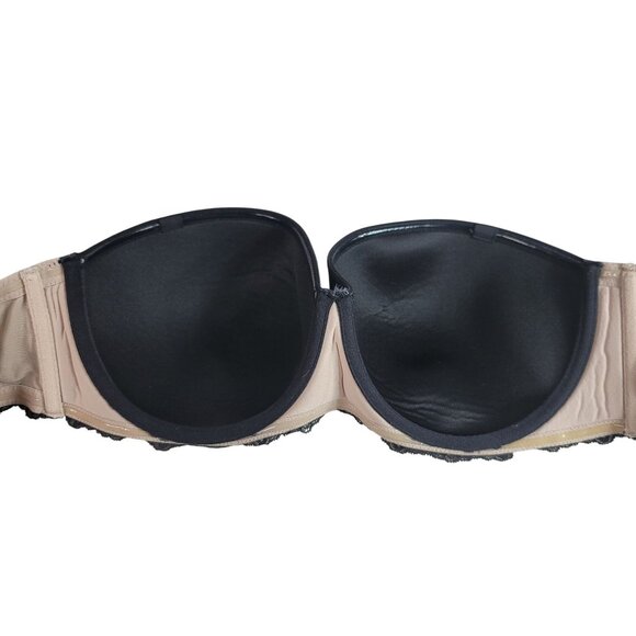 Torrid Multiway Bra Black 38DD Padded Lace Molded Strapless Underwire No Strap - Picture 5 of 8
